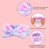 Semato Spa Headband and Wristband Set Skin Care Headband Fluffy Bow Face Wash Headband Hair Accessories Bubble Sponge Spa Headband for Women and Girls (tie dye-purple)