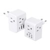 2 Pack European Travel Plug Adapter, International Power Plug Adapter with 3 Outlets 3 USB Charging Ports(1 USB C), Type C Plug Adapter Travel Essentials to Most Europe EU Spain Italy France Germany