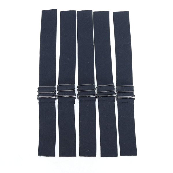 BTWTRY 5Pcs Black Adjustable Elastic Band for Wigs Elastic Hair Band Sewing for Making Wig Caps Adjustable Wig Band (5pcs, Black)