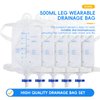 5pcs Catheter Leg Bags for Man,Urine Leg Bag with 500 Ml Volume,2 Adjustable Elastic Bands,Anti-Reflux Valve,No Leaks,Easy to Empty,Fits Tube Well,Drain Valve Can Be Operated with One Hand