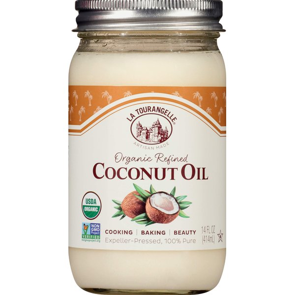 La Tourangelle, Organic Refined Coconut Oil, Great for Cooking, Baking, Hair, and Skin Care, 14 fl oz