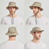 Fishing Hat for Men and Women Breathable Cotton Sun Hat Embroidery Safari Boonie Cap 56-59cm Khaki