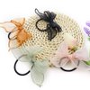 4 Pack Organza Bow Hair Ties Chiffon Bowknot Scrunchies Styling Head Wear Ribbon Hair Bows Ponytail Holder for Women Scrunchy Chiffon Ribbon Hair Accessories