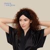 SLEEP & GLOW Silk Luxury Headband 100% Mulberry 22 Momme Natural Silk Hairband Adjustable & Durable Wrap for Hair (Black)