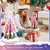 Christmas Tree Building Set,Pink Christmas Building Blocks Toy with Music Box,Compatible with Legos,Xmas Tree Gift for Girls,Kids,and Adults(415PCS)