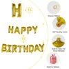 Black Happy Birthday Balloons Banner 16 Inch Mylar Foil Letters, Inflatable Party Decor and Birthday Decorations for Women, Men, Boys & Girls Kids and Adults, Reusable, Party Supplies