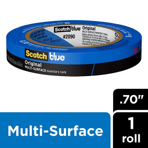 ScotchBlue Original Multi-Surface Painter's Tape, 0.70 Inches x 60 Yards, 1 Roll, Blue, Paint Tape Protects Surfaces and Removes Easily, Multi-Surface Painting Tape for Indoor and Outdoor Use