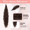 FLUFYMOOZ Ponytail Extension, Flexible Wrap Around Ponytail Extension Long Wavy Curly Ponytail Hair Extensions Natural pony tail Synthetic Hairpiece for Women 32 Inch (Dark Chocolate Brown)