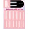 LIONVISON 504PCS NO C CURVE Clear Nail Tips for Acrylic Nails Professional, 3XL Extra Long Flat Tapered Square Nail Tips, 12 Sizes Half Cover Straight French Fake Nail Tips for Nail Salons Home