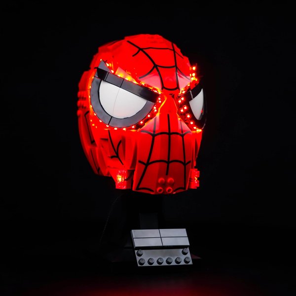 Hilighting Upgraded Led Light Kit for Lego Spider-Man's Mask Building Set, Light Control Version Compatible with Lego 76285 (Model Not Included)