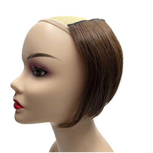 2pcs 100% Human Hair Short Thick Hairpieces Adding Extra Hair Volume Clip in Hair Extensions Brazilian Virgin Hair Topper for Thinning Hair Women and Men 2 packs Lot (8 inch, Brown)