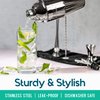 Mixology Cocktail Shaker Set Drink Mixer, 8-Piece Portable Bartender Kit with 24oz Martini Shaker Barware Tool Set, 2 Pourers, Muddler, Jigger, Mixing Spoon, Velvet Bag, Built-in Strainer (Silver)