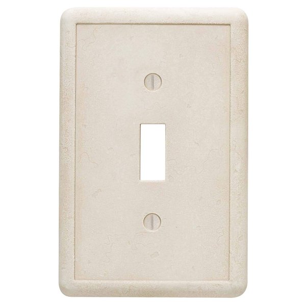 Questech Decor Single Toggle Light Switch Cover, 1-Gang Electrical Wall Plate, Single Switch Standard Size Receptacle Cover, Decorative Tumbled Texture, Sand