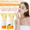 2PCS Orange Face Exfoliating Gel Scrub,Gentle Exfoliating Face Wash,Deep Cleansing Moisturizing Peeling Gel Face Scrub for All Skin Types