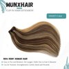 Clip in Hair Extensions Human Hair Brown Clip on for Fine Hair Full Head 7 pieces 15 inch Silky Straight Weft Remy Hair (15 inches, 4-27)