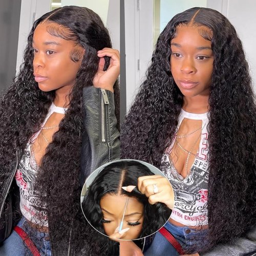 250 Density 6x4.75 Ultra-thin HD Invisivle Lace Closure Wig PPB Glueless Wigs Human Hair Pre Plucked Pre Cut 3Seconds Ready to Wear Deep Wave Lace Front Wigs Human Hair for Beginners 26inch