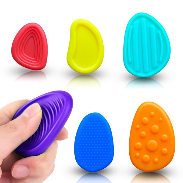 femary Fidget Toys Sensory Stone - 6 PCS Sensory Toys for Kids Adult with Autism, Worry Stone Stress Relief Toys for Students, Fidget Toys for Anxiety Calming Down