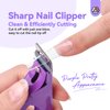 Saviland Acrylic Nail Clippers with Magnets: Purple Nail Clipper for Acrylic Nails Cutter with Sizer Magnets 15PCS Sharp Professional Fake Nails Stainless Nail Trimmer Manicure Tool Women Salon Home