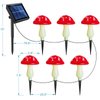 Abkshine New Upgraded Waterproof Solar Mushroom Lights Outdoor Decor, 8 Modes for Garden Pathway Landscape Yard Easter Pathway Halloween Xmas Decorations, Set of 6 Red