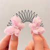 5 Pcs Cute Metal Hair Clip Combs Magic Pearl Hair Accessories Camellia Flower Barrettes Wire Twist Bun Clamp Invisible Bang Comb for Girls kids C#02