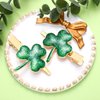 St. Patrick’s Day Hair Clips Rhinestone Glitter Green Leaf Hairpins for Women Lucky Shamrock Hair Clips Costume Hair Accessory Holiday Party Gifts (Glitter)