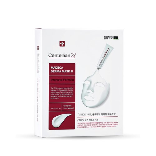 CENTELLIAN 24 Face Mask - Intensive 10pc Sheet Mask With Centella Asiatica Extract. Moisturizing & Soothing For Skin. Madecassoside, TECA, EGF.