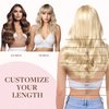 GOO GOO Hair Extensions Human Hair Ombre Ash Blonde to Golden Blonde Mixed Platinum Blonde 18 Inch 95g Remy Hair Extensions Human Hair Wire Hair Extensions with Transparent Line