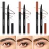 LANGMANNI Eyebrow Pen - Wild Micro-4Tip Prong Lasting Water Eyebrow Pencil, For Effortless & Natural Looking Brows That Last All Day (#3 Ash Brown)
