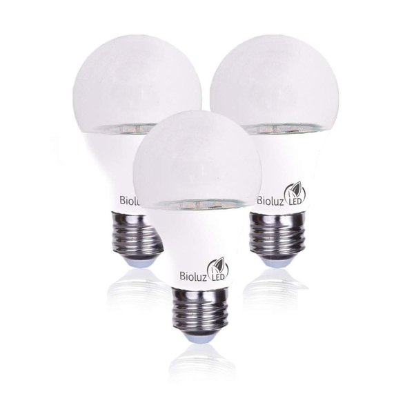 Bioluz LED Full Spectrum Grow Light Bulbs for Indoor Plants A19 LED 3 Pack