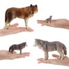 Fantarea 4 PCS Realistic Wild Life Jungle Zoo Animal Wolf Figures Desktop Decoration Party Favors Supplies Cake Toppers Collection Development Set Toys for 5 6 7 8 Years Old Boys Girls Kid Toddlers