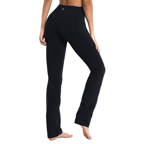 BUBBLELIME 29"/31"/33"/35" 4 Styles Women's Straight Legs Yoga Pants Tummy Control - Straight Leg_Black L_33" Inseam