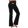BUBBLELIME 29"/31"/33"/35" 4 Styles Women's Bootcut Yoga Pants Tummy Control - Back Pockets_Black M_35" Inseam
