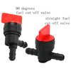 1/4" Right Angle Cut Off Valve and Inline Fuel Shut Off Valve Straight Gas Valve with Clamps fit for Briggs & Stratton 494768, 697947,698183 (4)