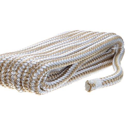 SEACHOICE Double-Braid Nylon Dock Line 3/8 x 15' 40011 Gold/White