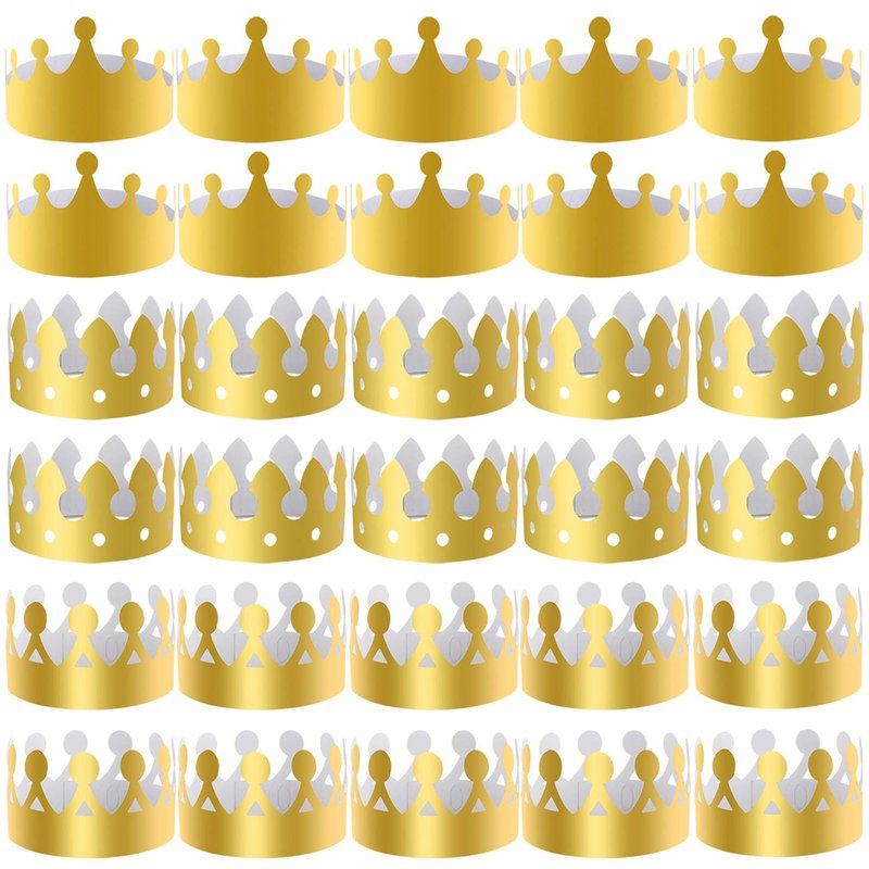 SIQUK 27 Pieces Golden Paper Crown Party Gold Crowns Hats King Crowns ...