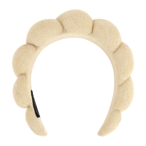 Araluky Women Spa Headband for Washing Face Makeup Headband Puffy Sponge Headbands Skincare Headbands for Women Girls Terry Cloth Headband for Skincare Makeup Removal Shower Hair Accessories (Khaki)