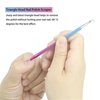 ZIZZON Cuticle Pusher Stainless Steel Cuticle Peeler Scraper Gel Nail Polish Remover Tool 3 Pack (Blue-purple)