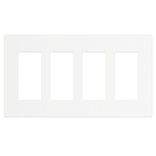 ENERLITES - SI8834-W-STICKER Screwless Decorator Wall Plates Child Safe Outlet Covers, Size 4-Gang 4.68" H x 8.30” L, Unbreakable Polycarbonate Thermoplastic, SI8834-W, Glossy, White