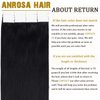 Anrosa Tape in Hair Extensions Human Hair Jet Black Color #1 Tape Hair Extensions Brazilian Hair 20pcs 50g Seamless Human Hair Extensions 14 Inch