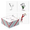 Kate Spade New York Decorative Paper Napkins with Holder, 52 Holiday Napkins, Disposable White Party Cocktail Napkins with 4 Festive Designs, Holiday Party