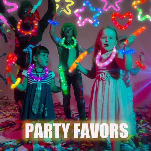 8 Pack Light Up Glow Sticks, Glow in The Dark Party Favors and Decorations, for Kids, Glow Necklaces Bracelets for Toddlers, Glowsticks for Travel Camping Dancing Wedding Birthday