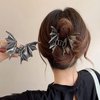 3Packs Bat Hair Clips Halloween Claw Clips Cute Hair Jaw Barrettes Metal Goth Hair Accessories for Women Girls (Black)