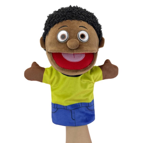 Family Hand Puppets, Puppets for Adults Puppets for Kids Role Paly Family Members 11.8 INCH, Multicultural Finger Puppet with Movable Mouth Soft Plush Puppets for Storytelling Teaching (African Style)