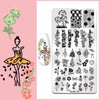 Biutee Nail Stamper Kit Nail Art Stamping Plate Set 8 Stamping Nail Polish Gel 12 Stamp Plate Jelly Silicone Stamper Flower Animal Lace Girl StarTemplate Tool Supplies for Holiday