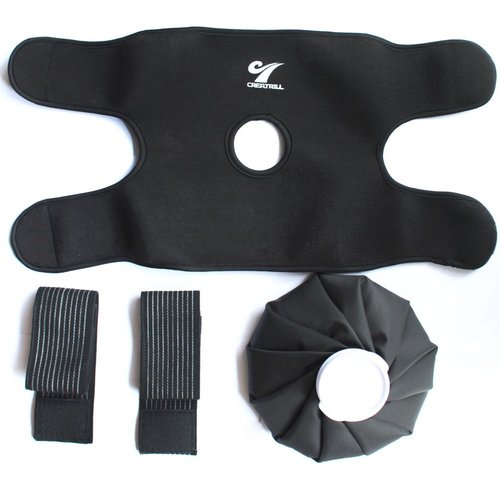 Creatrill Reusable Hot Cold Therapy Ice Bag Pack (9") Neoprene Core Wrap with Elastic Strap, Portable Moist Heating Brace First aid Ice Compression Sleeves Pain Relief Pad