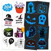 EMOME 204 Sheets Glows Halloween Tattoos, Individually wrapped Temporary Tattoos for Kids Halloween Party Favors Games, Blue Face Tattoos for Halloween Goodie Candy Treat Bags