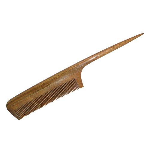 Fine Tooth Comb,New Star Anti-Static Green Sandalwood Comb Rat Tail Comb with Thin and Long Handle
