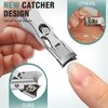 Popular Wide Jaw Opening Toenail Clippers with Catcher & 360°Rotary Nail Clippers for Seniors, No Splash Mess Free Self Collecting Nail Cutter w Catching Storage Unique Novelty Gifts for Men Women