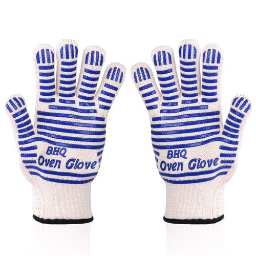 Extreme Heat Resistant Oven Gloves -Oven Mitt Hand Protection from Air Fryer Cooking Gloves for BBQ Grilling Baking Cutting Welding Smoker Fireplace Party Present Christmas Use (Blue)