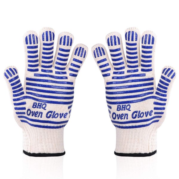 Extreme Heat Resistant Oven Gloves -Oven Mitt Hand Protection from Air Fryer Cooking Gloves for BBQ Grilling Baking Cutting Welding Smoker Fireplace Party Present Christmas Use (Blue)